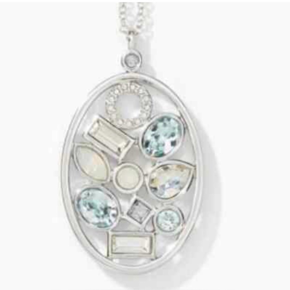 Touchstone Crystal by Swarovski CLUSTERED necklace on slide chain